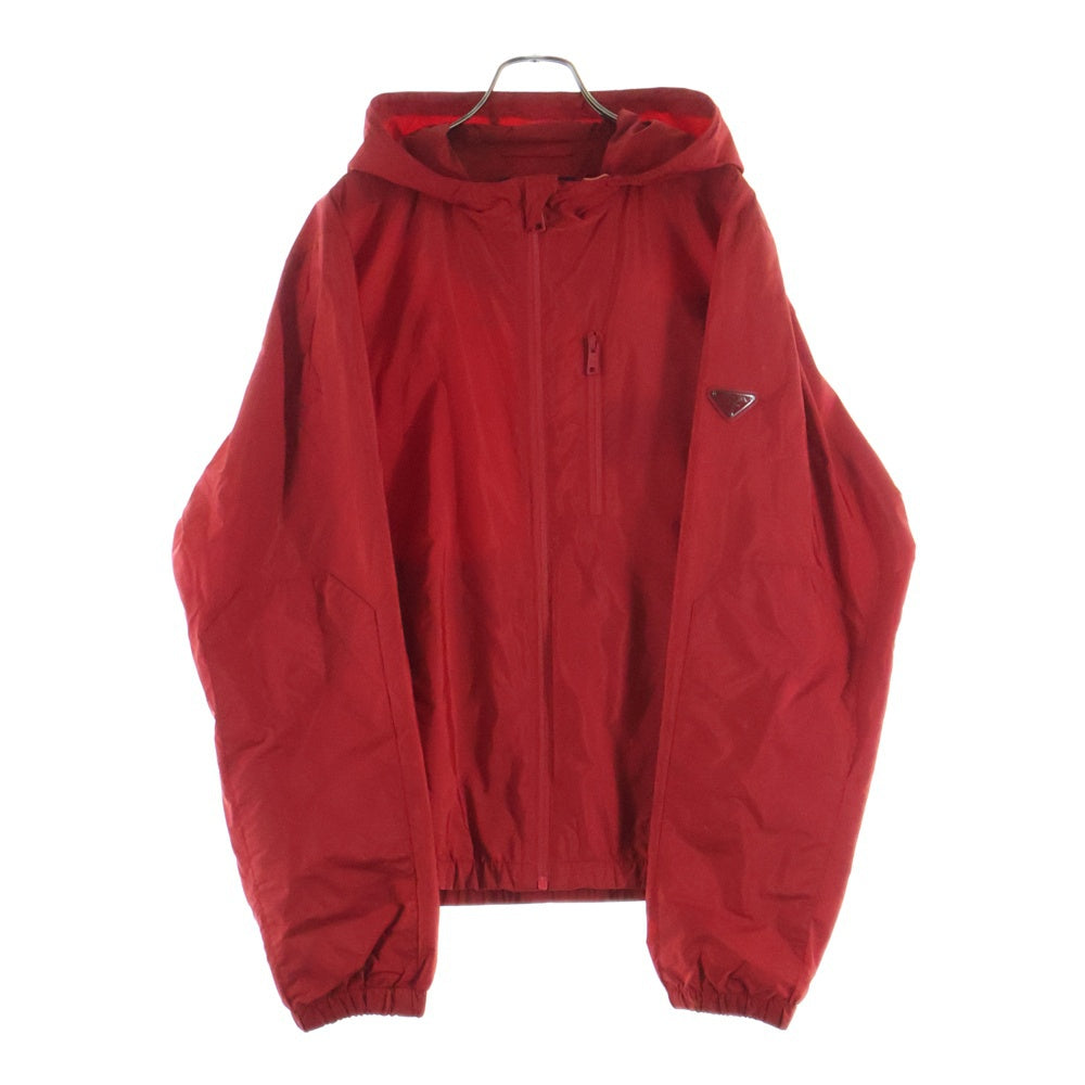PRADA(プラダ) 三角ロゴプレート付き ジップアップ ジャケット レッド SGH051 R182