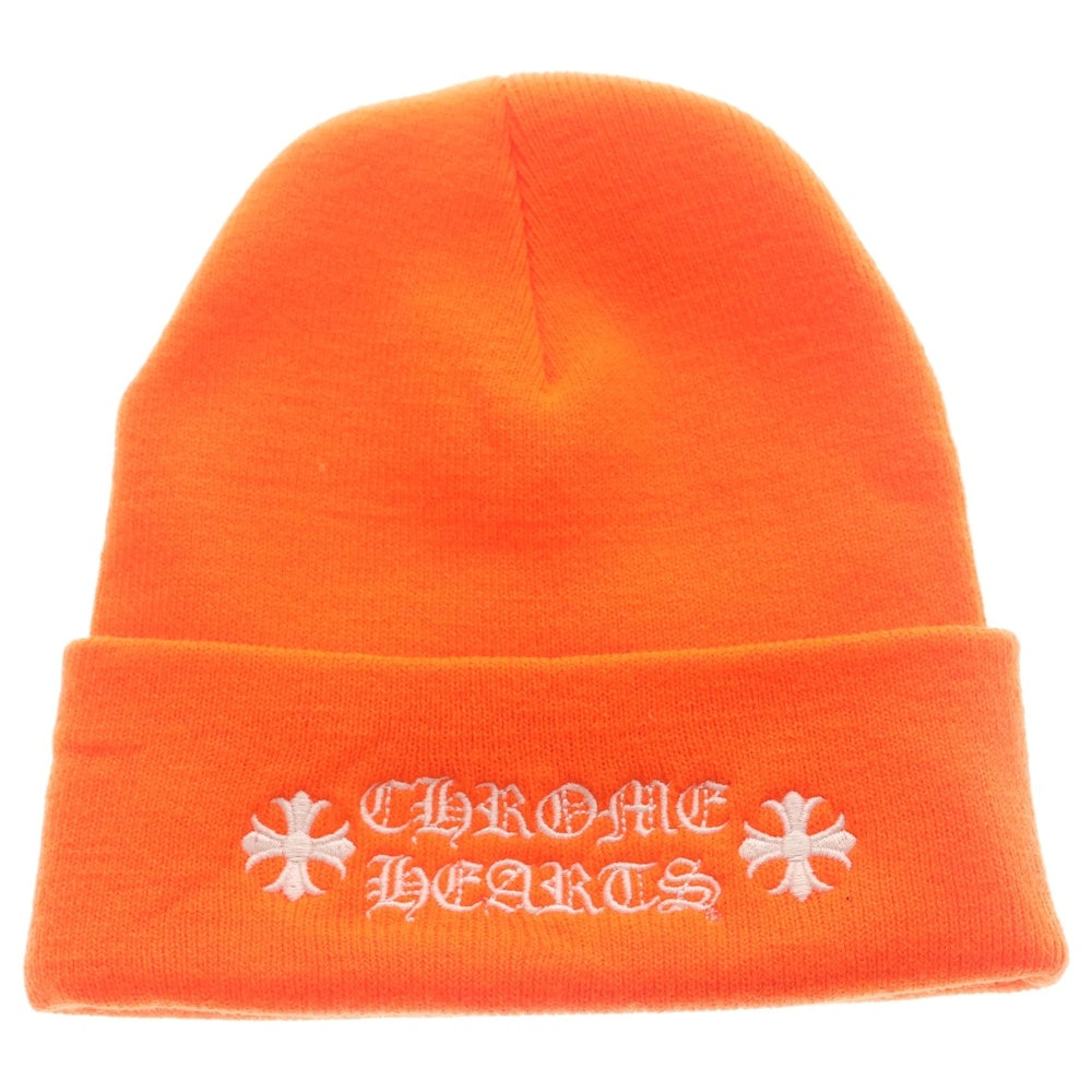 CHROME HEARTS(クロムハーツ) WATCH CAP ワッチキャップ ロゴ刺繍ビーニー オレンジ