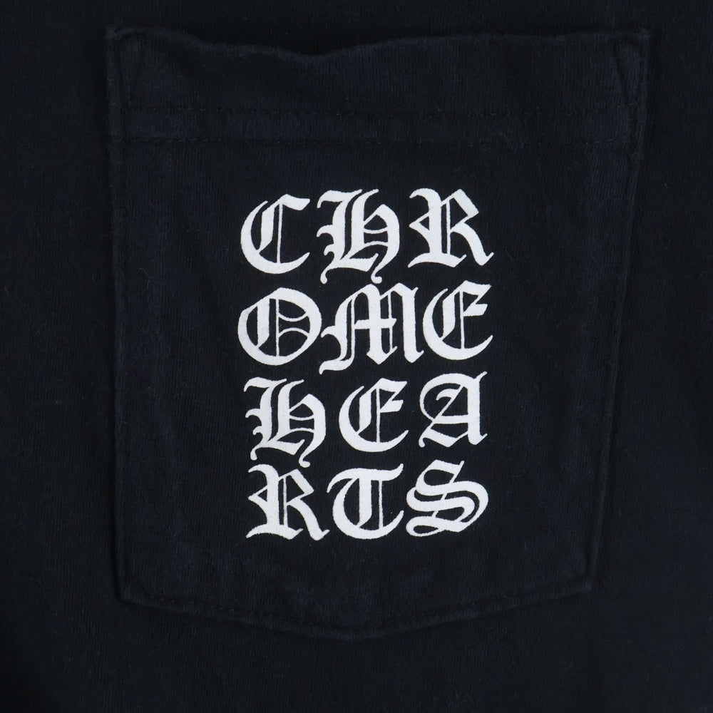 CHROME HEARTS(クロムハーツ) VERTICAL LOGO バーティカル ロゴ クルーネック 半袖 Tシャツ カットソー ブラック