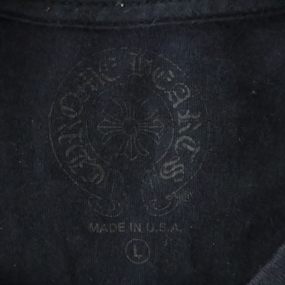 CHROME HEARTS(クロムハーツ) VERTICAL LOGO バーティカル ロゴ クルーネック 半袖 Tシャツ カットソー ブラック