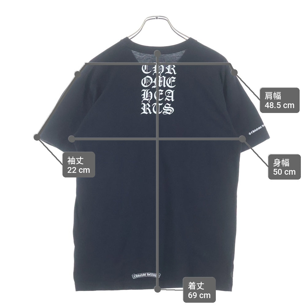 CHROME HEARTS(クロムハーツ) VERTICAL LOGO バーティカル ロゴ クルーネック 半袖 Tシャツ カットソー ブラック