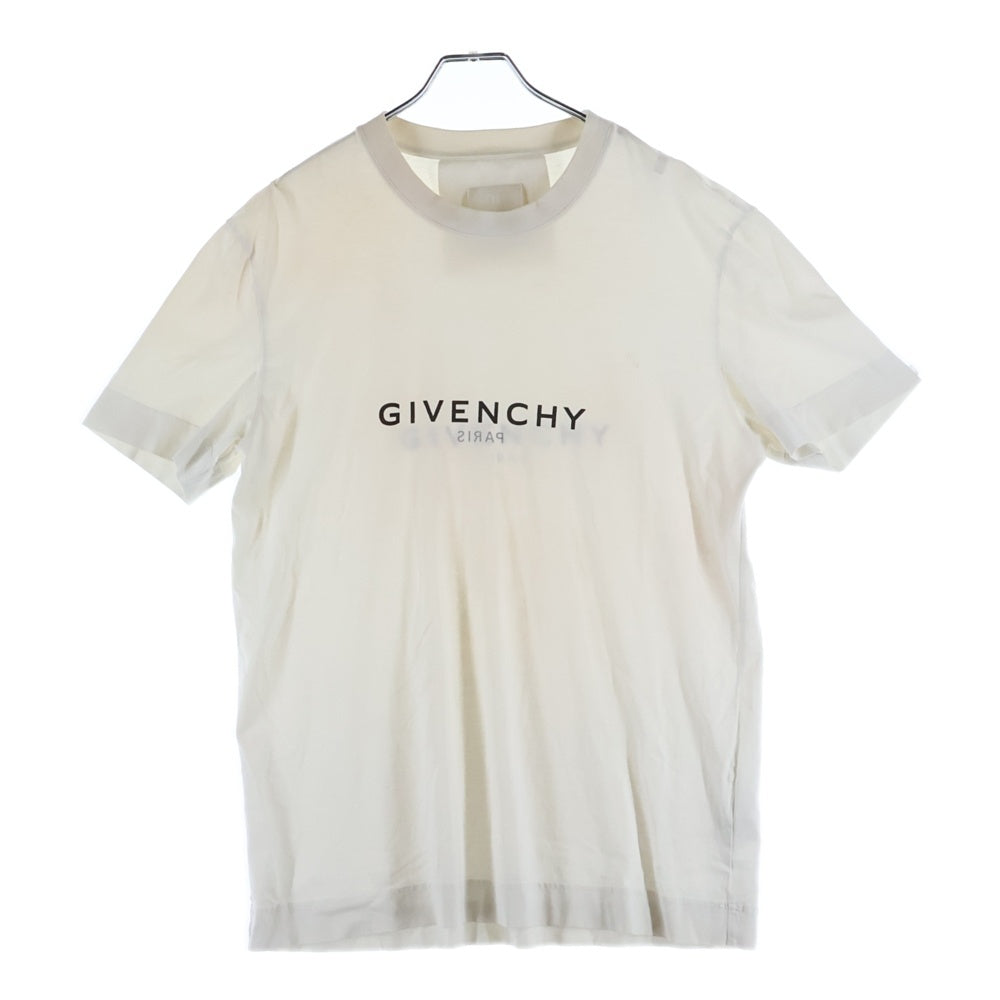 GIVENCHY(ジバンシィ) リバースロゴ プリント クルーネック 半袖Tシャツ カットソー ホワイト BM71653Y6B
