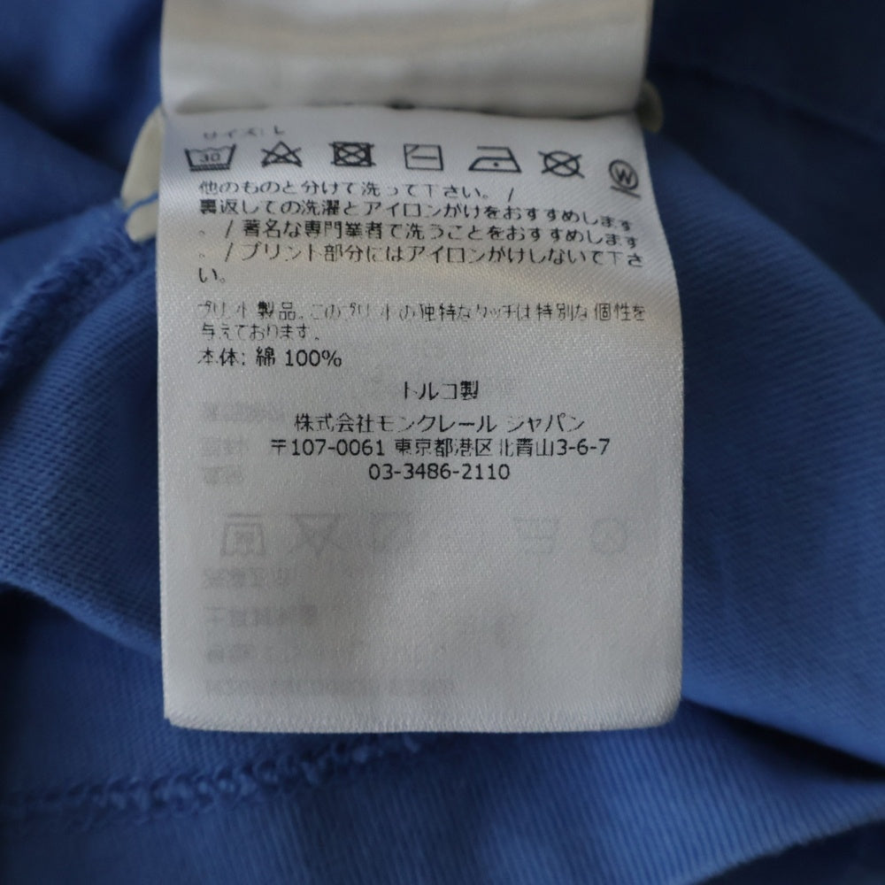 MONCLER(モンクレール) 22SS フロントロゴ パッチ クルーネック 半袖Tシャツ カットソー ブルー H20918C00025