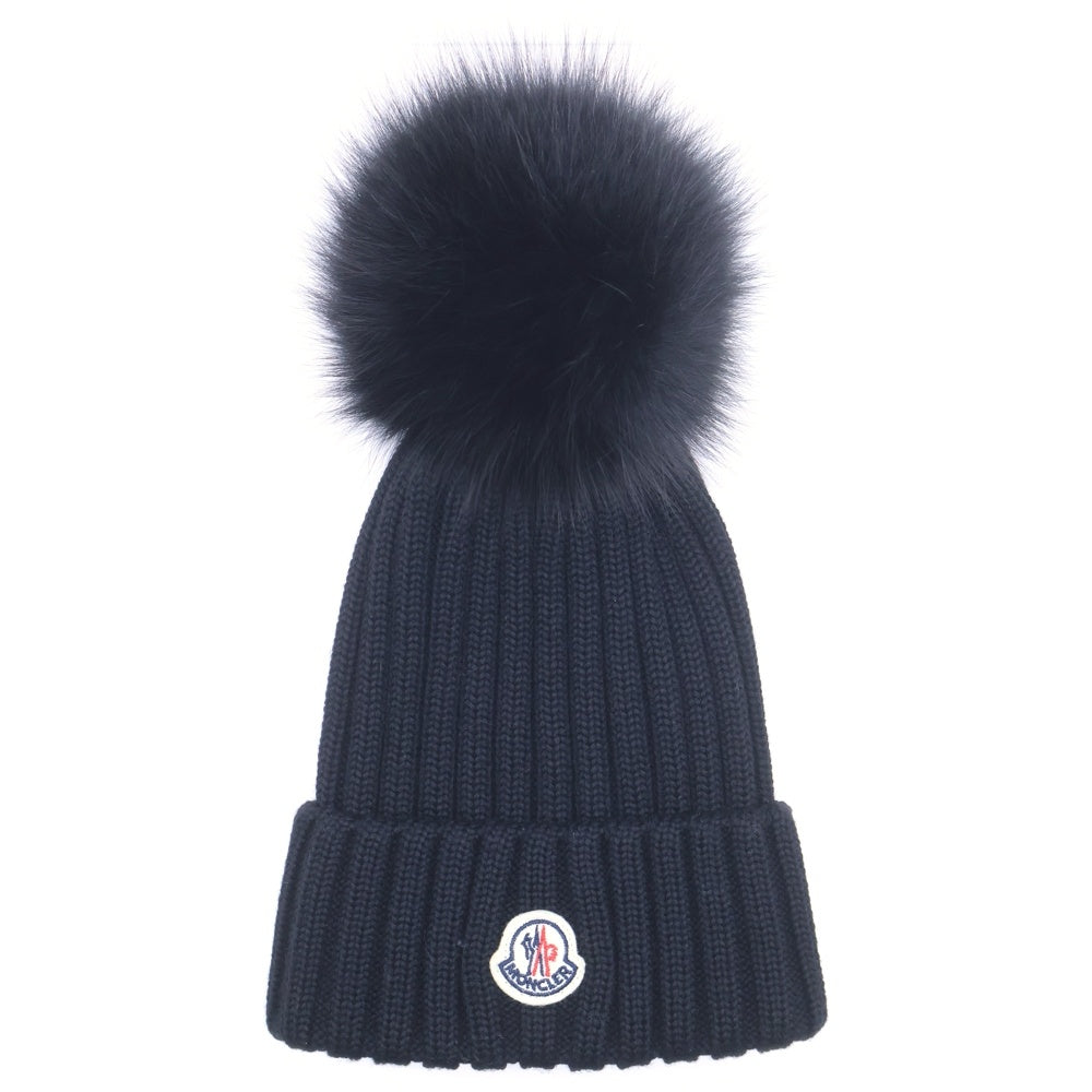 MONCLER(モンクレール) 19AW 刺繍ロゴ ニットキャップ ビーニー ブラック レディース E20930021900