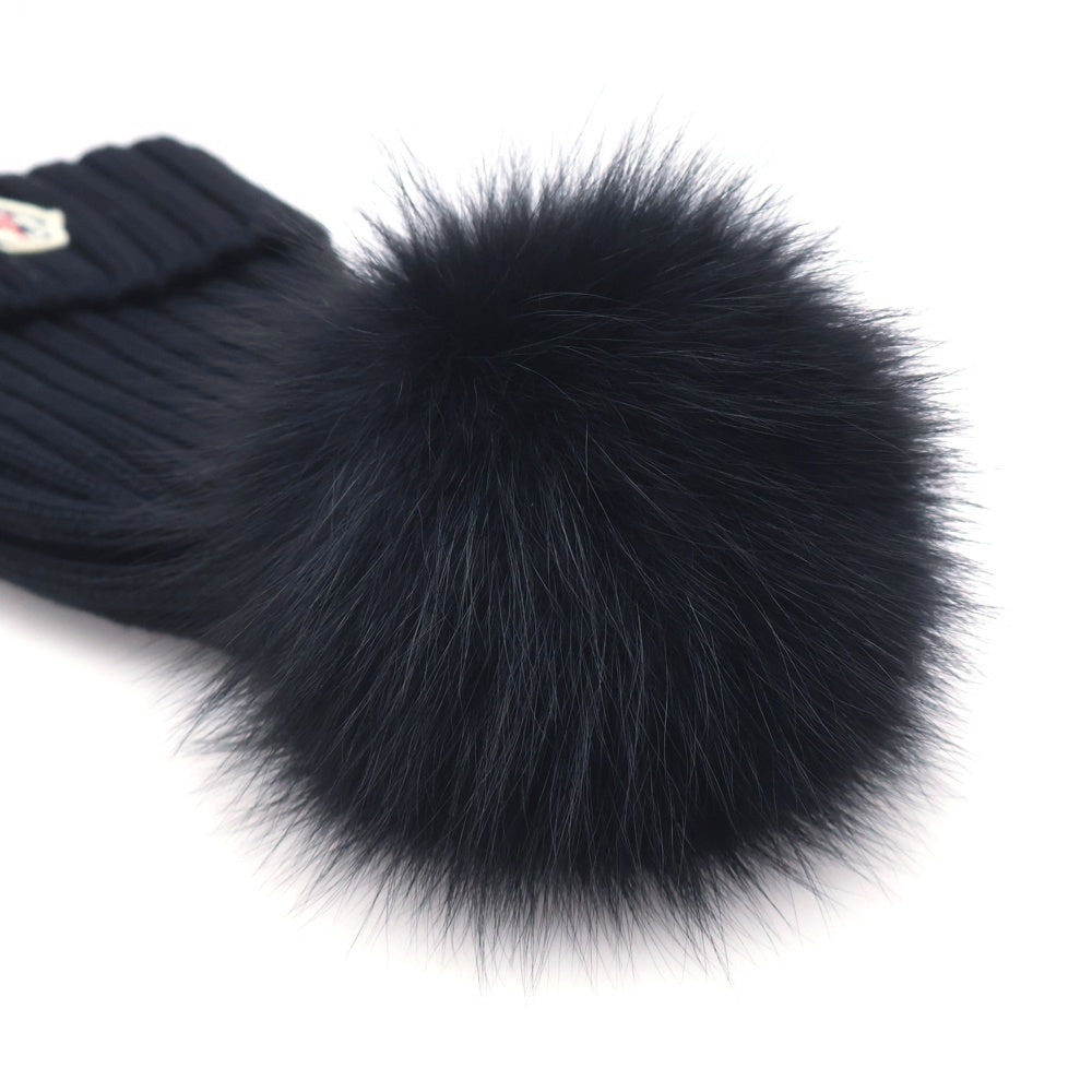 MONCLER(モンクレール) 19AW 刺繍ロゴ ニットキャップ ビーニー ブラック レディース E20930021900
