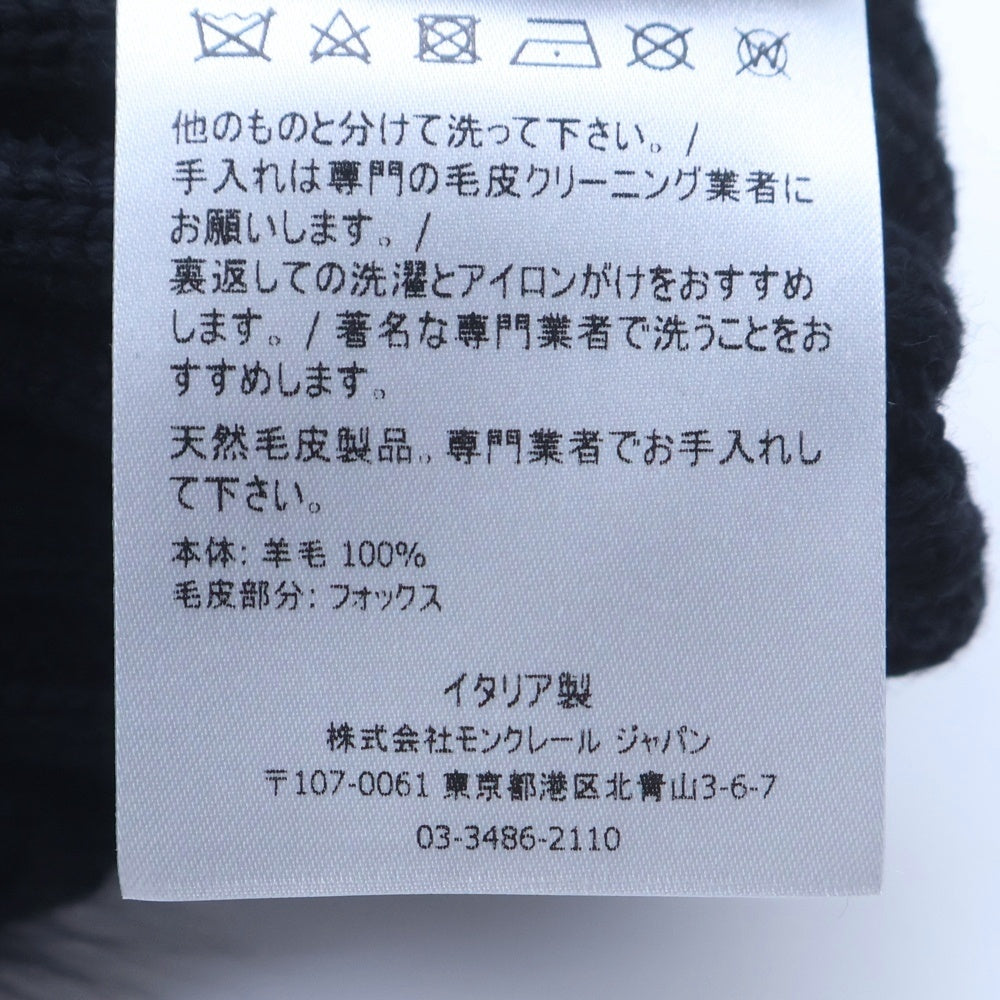 MONCLER(モンクレール) 19AW 刺繍ロゴ ニットキャップ ビーニー ブラック レディース E20930021900