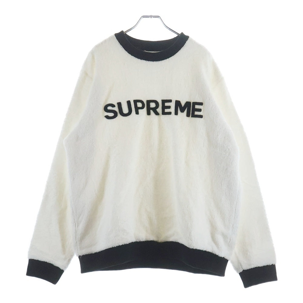 SUPREME(シュプリーム) 17SS Terry Crew Neck パイル地 ロゴ テリー クルーネック スウェット トレーナー ホワイト/ブラック