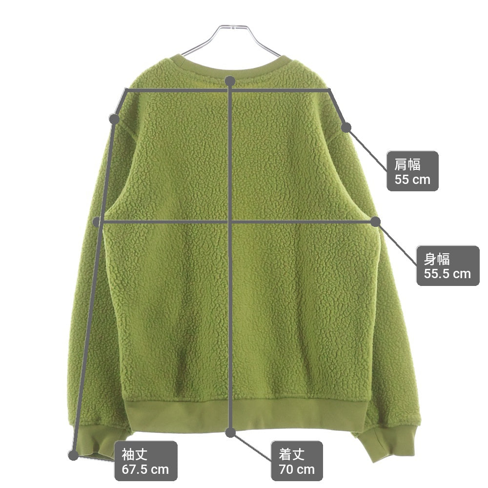 SUPREME(シュプリーム) 17AW Polartec Deep Pile Crewneck ロゴ刺繍 ポーラテック クルーネック フリース トレーナー グリーン
