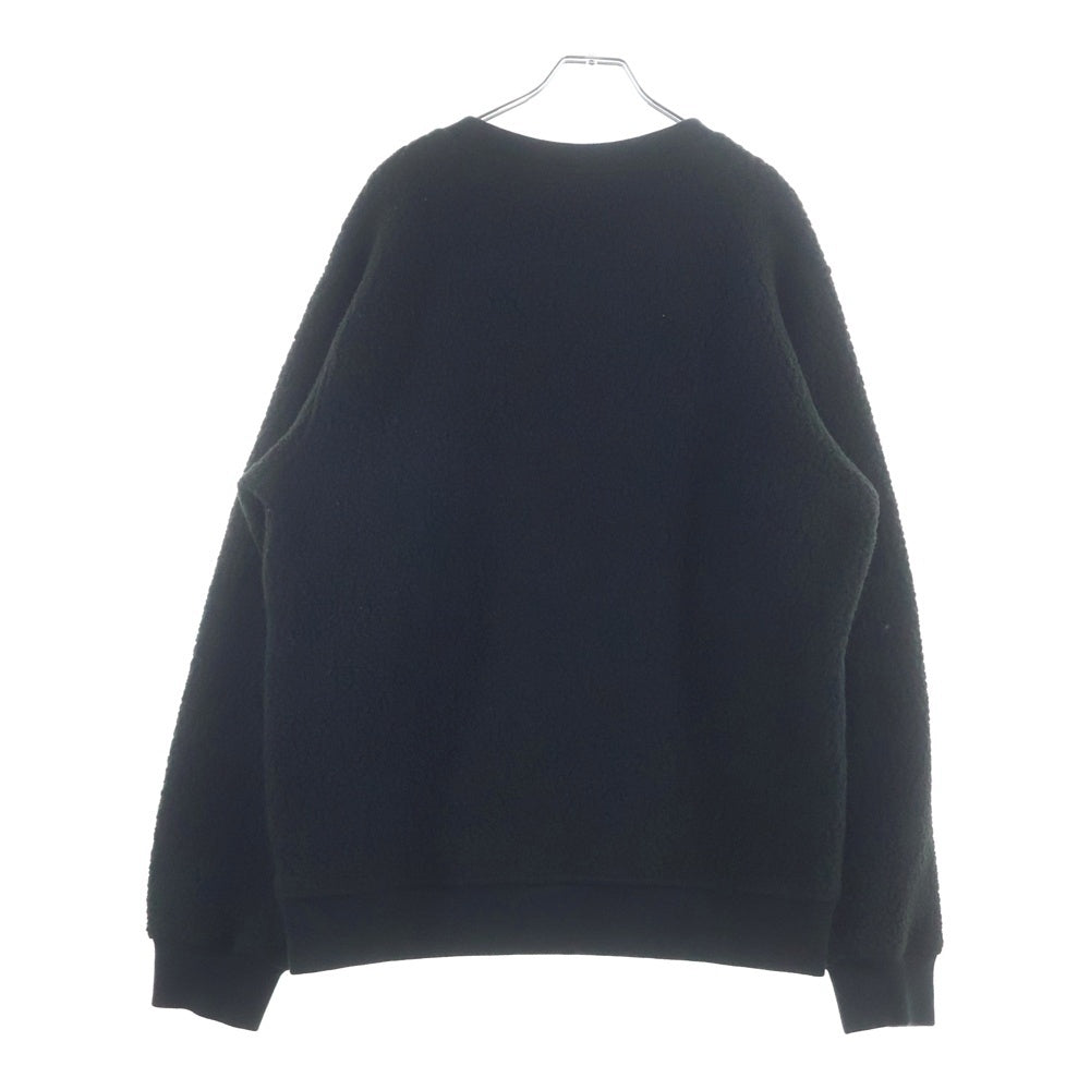 SUPREME(シュプリーム) 17AW Polartec Deep Pile Crewneck ロゴ刺繍 ポーラテック クルーネック フリース トレーナー ブラック