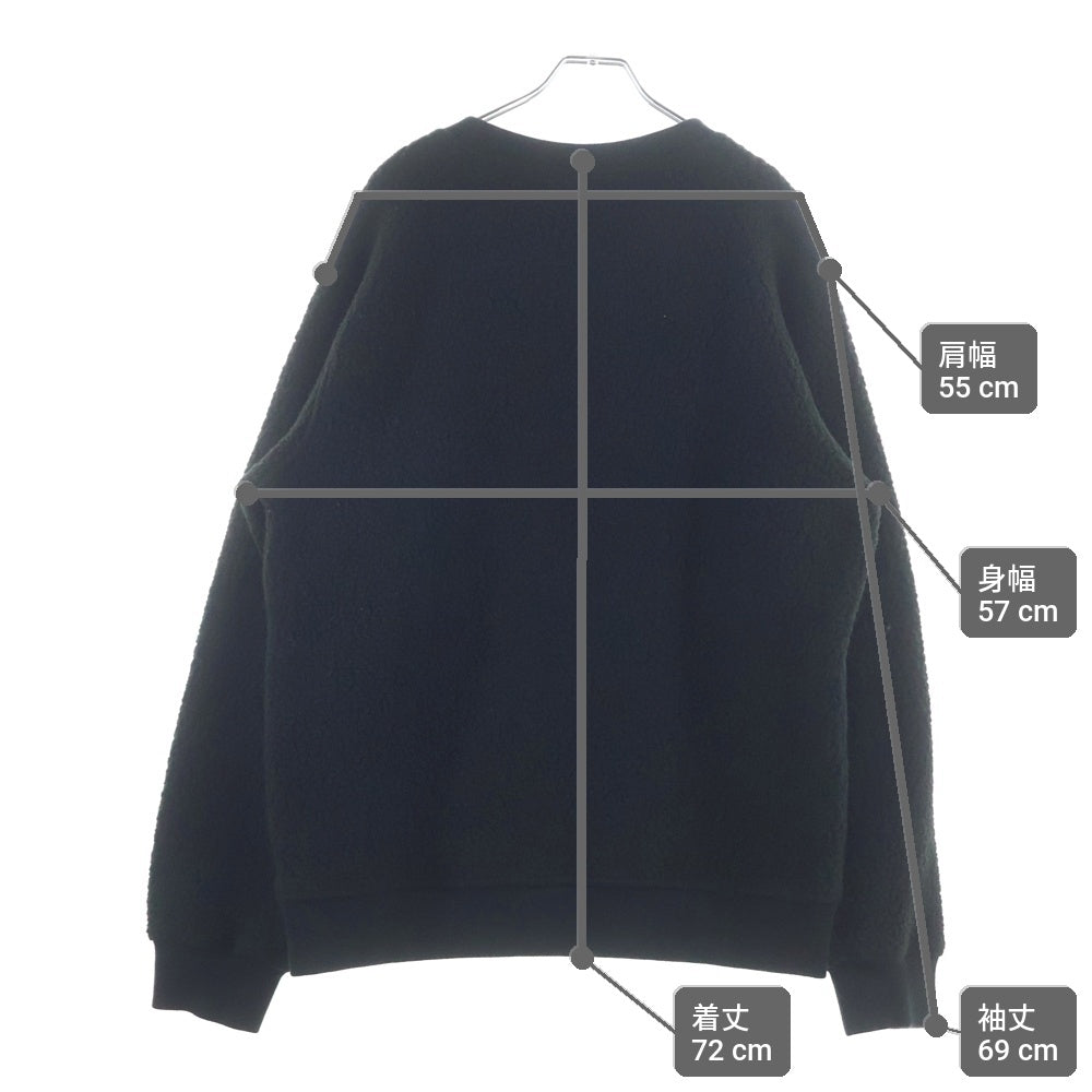 SUPREME(シュプリーム) 17AW Polartec Deep Pile Crewneck ロゴ刺繍 ポーラテック クルーネック フリース トレーナー ブラック