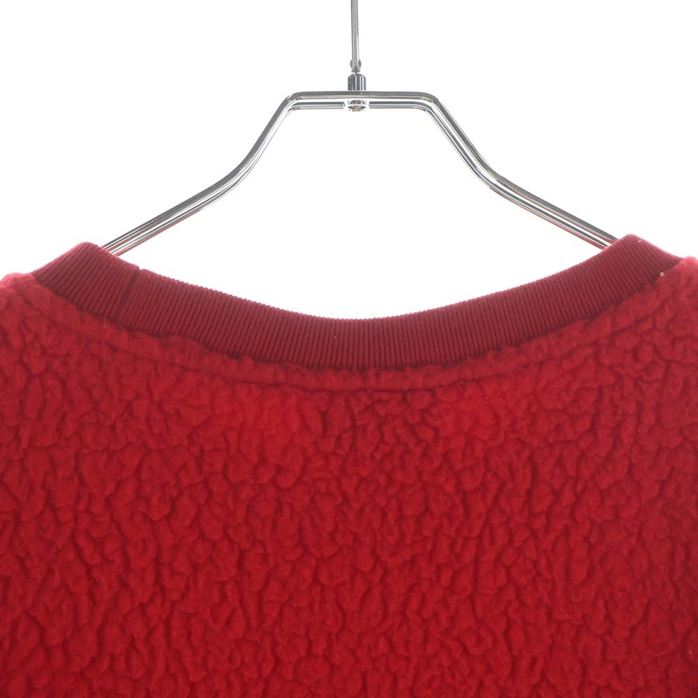 SUPREME(シュプリーム) 17AW Polartec Deep Pile Crewneck ロゴ刺繍 ポーラテック クルーネック フリース トレーナー レッド