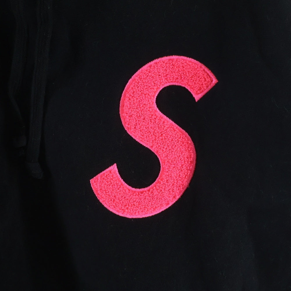 SUPREME(シュプリーム) 19AW S Logo Hooded Sweatshirt パイル Sロゴ プルオーバーパーカー スウェット フーディ ブラック/ピンク