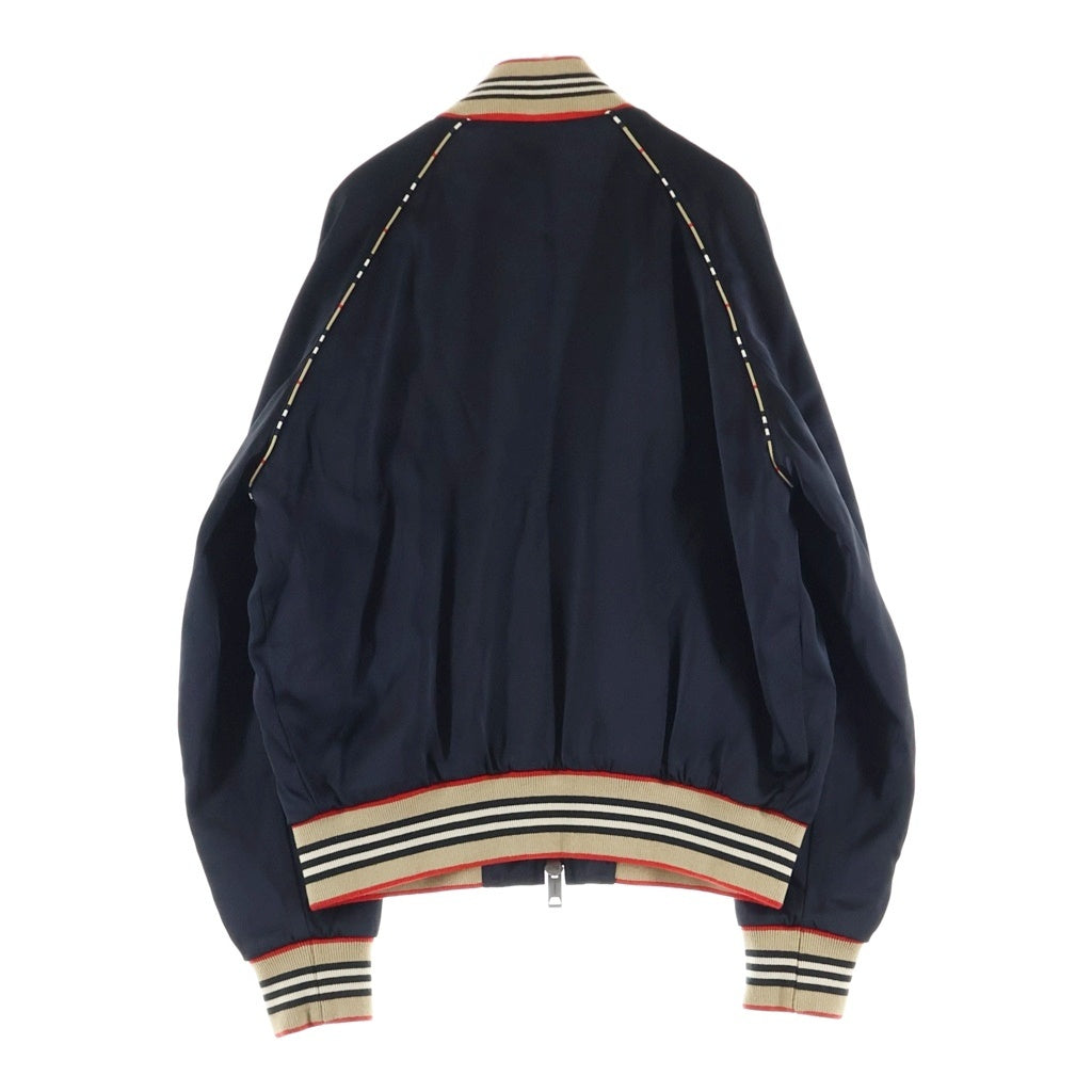 BURBERRY(バーバリー) HARLINGTON JACKET ハリントン パイピング チェック ロゴ スタジャン ボンバージャケット ブルゾン ブラック 8009432