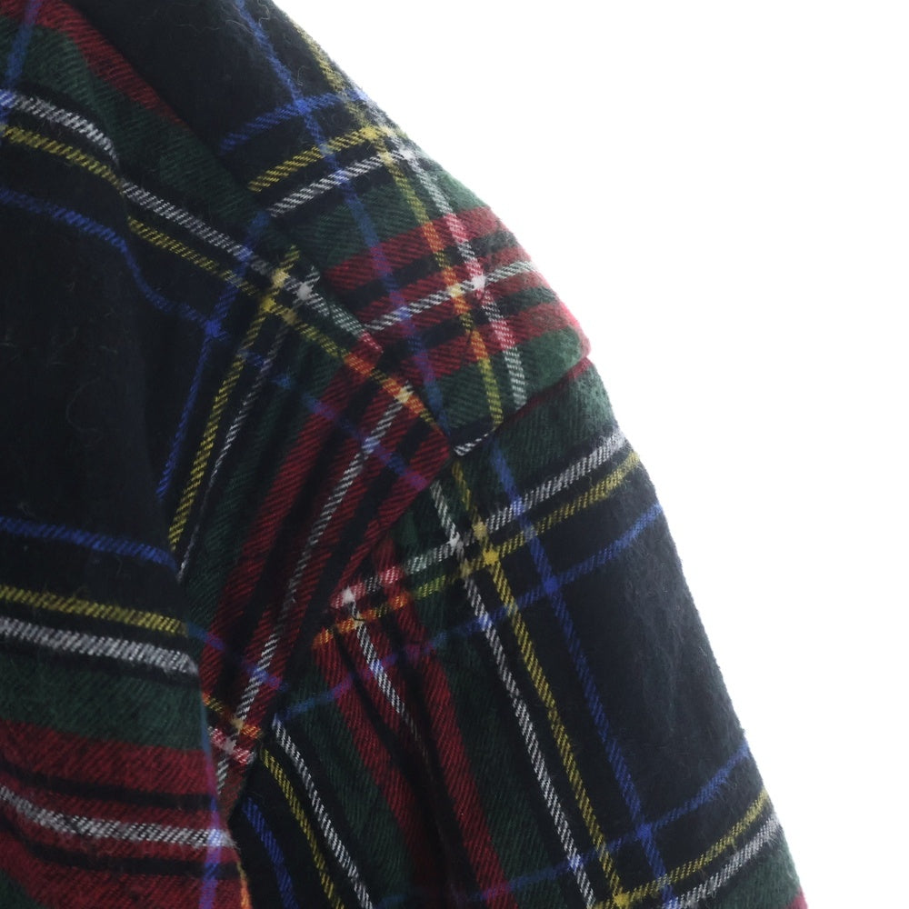 SUPREME(シュプリーム) 21AW Quilted Plaid Flannel Shirt スターロゴ刺繍 キルティングフランネルシャツ 長袖シャツ レッド/グリーン