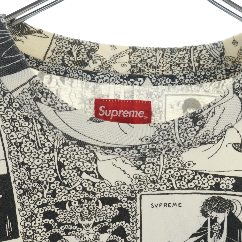 SUPREME(シュプリーム) 18AW Salome L/S Tee サロメ ピアズリー 総柄 クルーネック 長袖Tシャツ カットソー ブラック/ホワイト