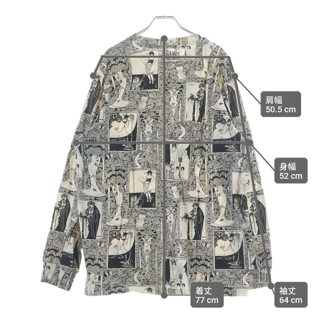 SUPREME(シュプリーム) 18AW Salome L/S Tee サロメ ピアズリー 総柄 クルーネック 長袖Tシャツ カットソー ブラック/ホワイト