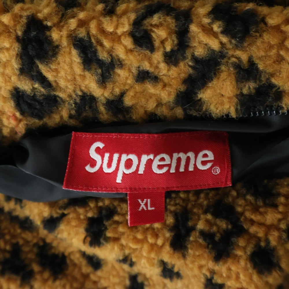 SUPREME(シュプリーム) 17AW Leopard Fleece Reversible Jacket レオパード フリース リバーシブルジャケット ブラウン
