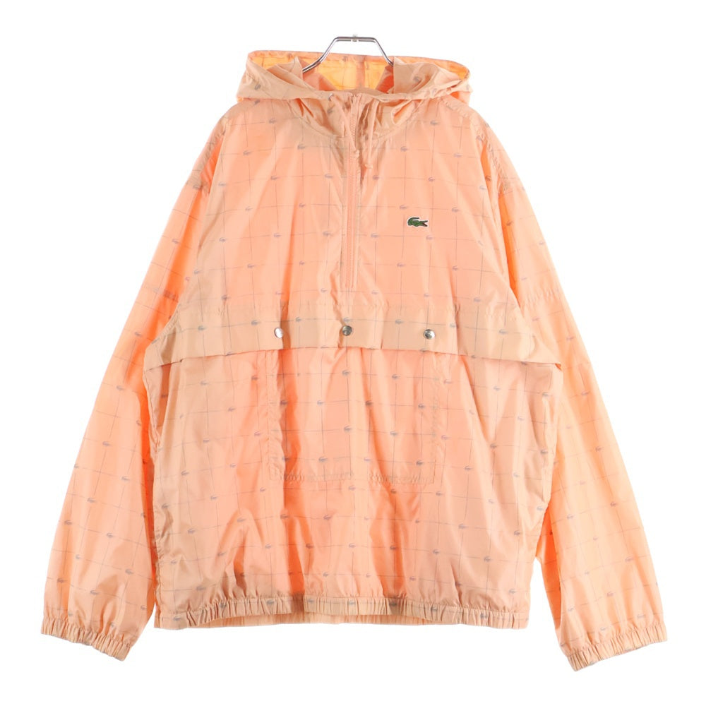 SUPREME(シュプリーム) 18SS ×Lacoste Reflective Grid Anorak ラコステ リフレクティブグリッドアノラックパーカー ブラック ジャケット ピンク BH8512