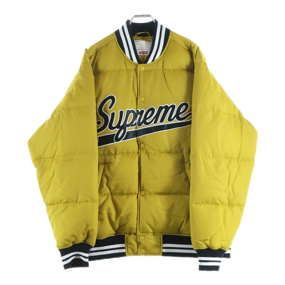 SUPREME(シュプリーム) 16AW Script Varsity Puffy Jacket スクリプトロゴ バーシティ パファージャケット イエロー