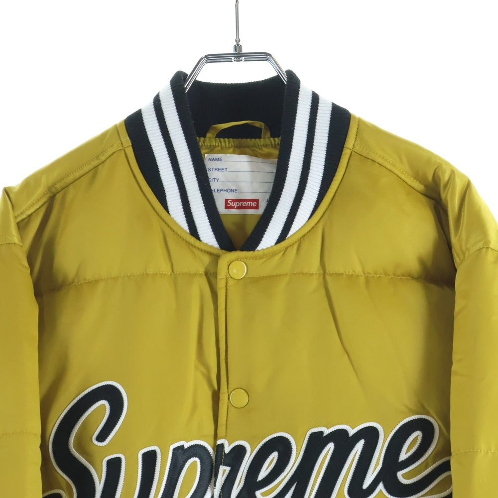SUPREME(シュプリーム) 16AW Script Varsity Puffy Jacket スクリプトロゴ バーシティ パファージャケット イエロー