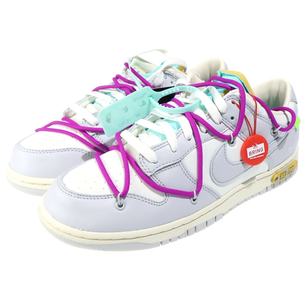 NIKE(ナイキ) ×OFF-WHITE DUNK LOW 1 OF 50 21 オフホワイト ダンク ローカットスニーカー グレー/ホワイト US10/28cm DM1602-100