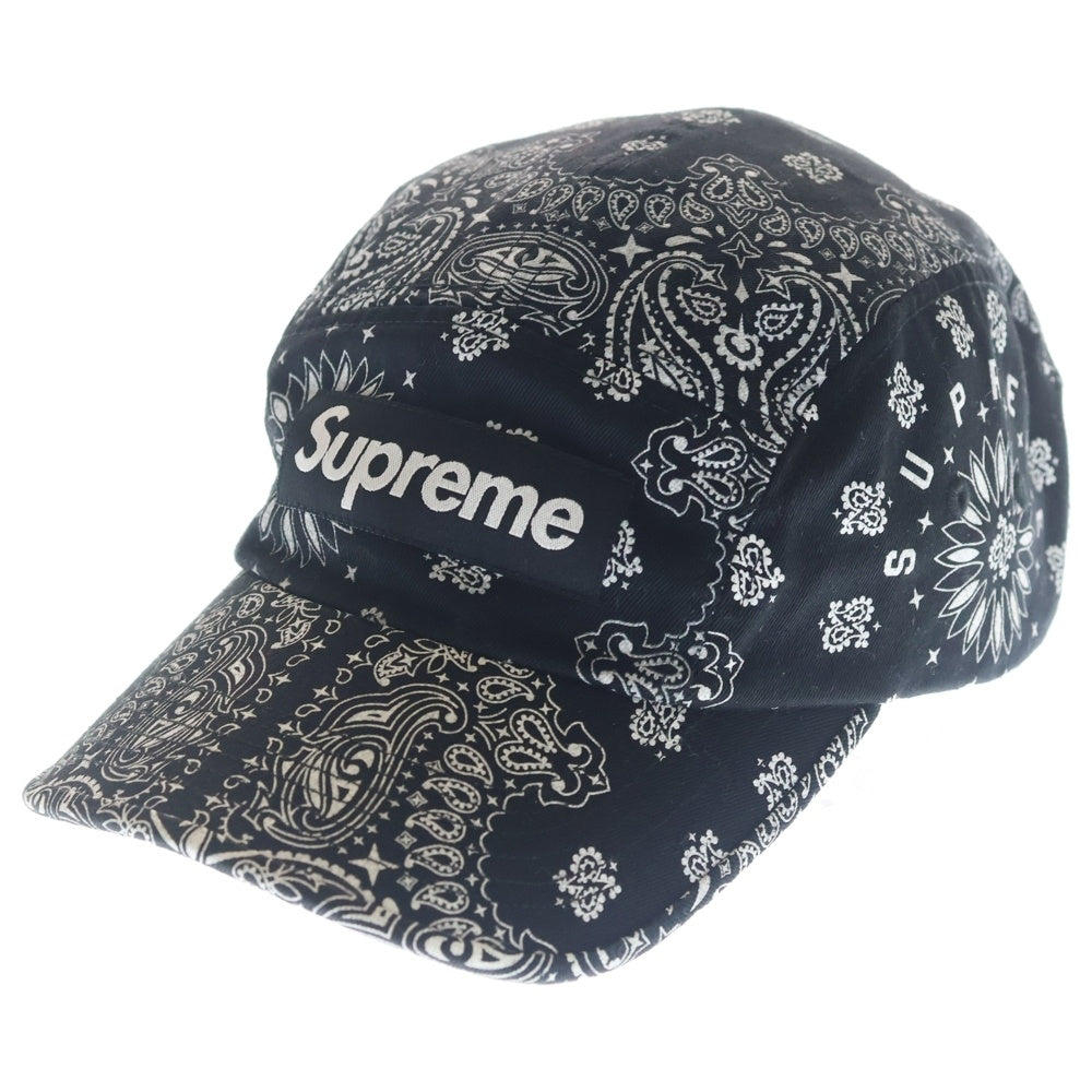 SUPREME(シュプリーム) Bandana Camp Cap バンダナキャンプキャップ 帽子 ブラック