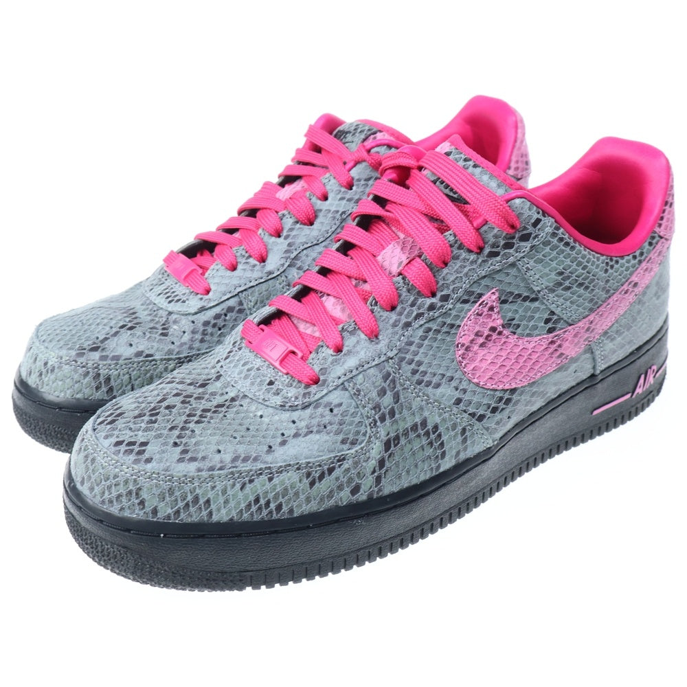 NIKE(ナイキ) BY YOU AIR FORCE1 バイユー エアフォース1 スネークスキン ローカットスニーカー グレー/ピンク US10/28cm CT3761-991