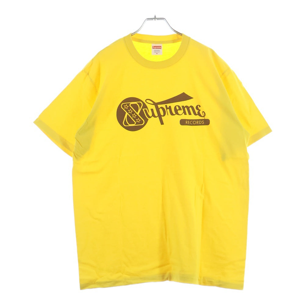 SUPREME(シュプリーム) 24SS Records Tee レコーズ プリントロゴ半袖Tシャツ カットソー イエロー