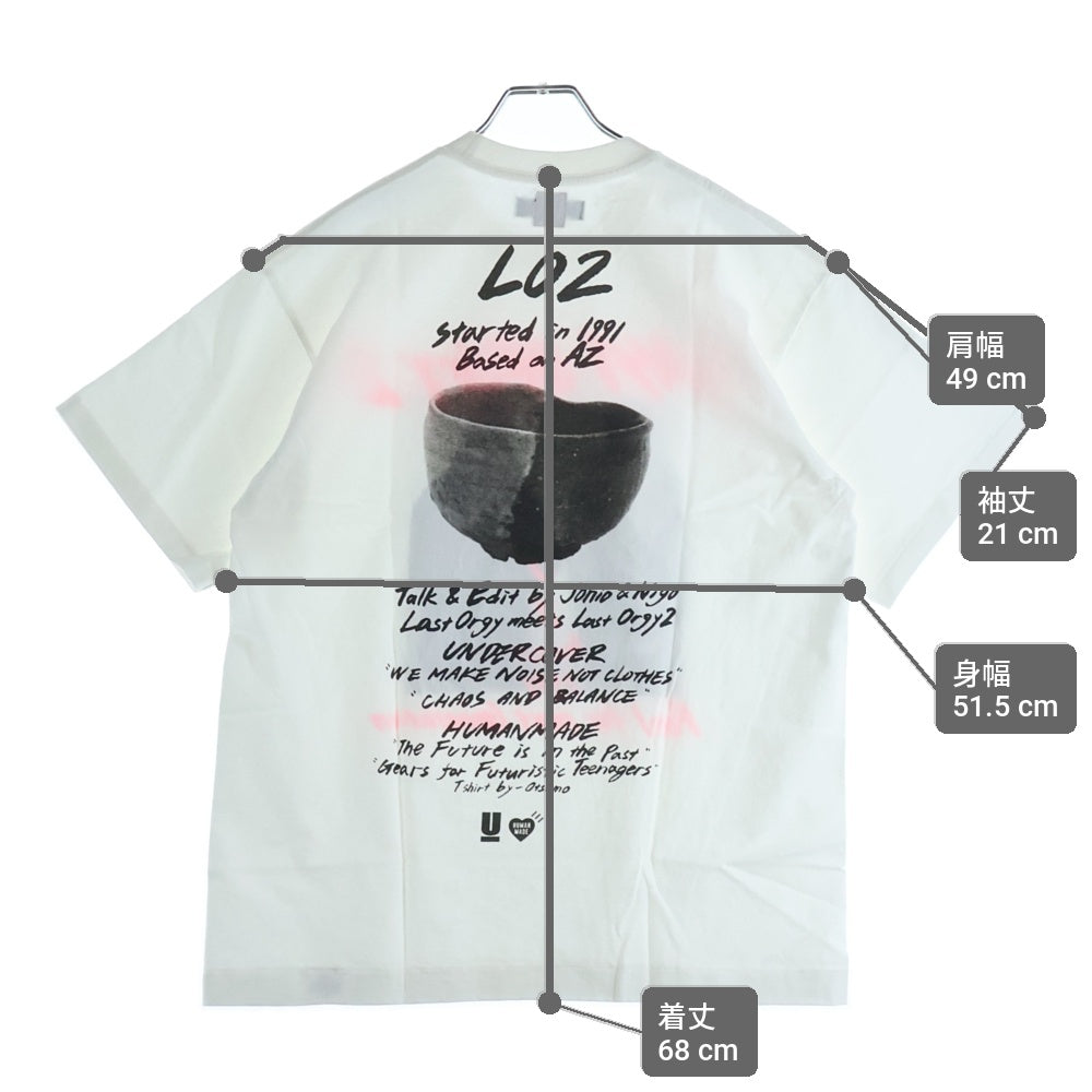 HUMAN MADE(ヒューマンメイド) 22AW ×UNDERCOVER LAST ORGY2 S/S T-SHIRT アンダーカバー ラストオージー プリントロゴ 半袖Tシャツ カットソー ホワイト XX24TE002