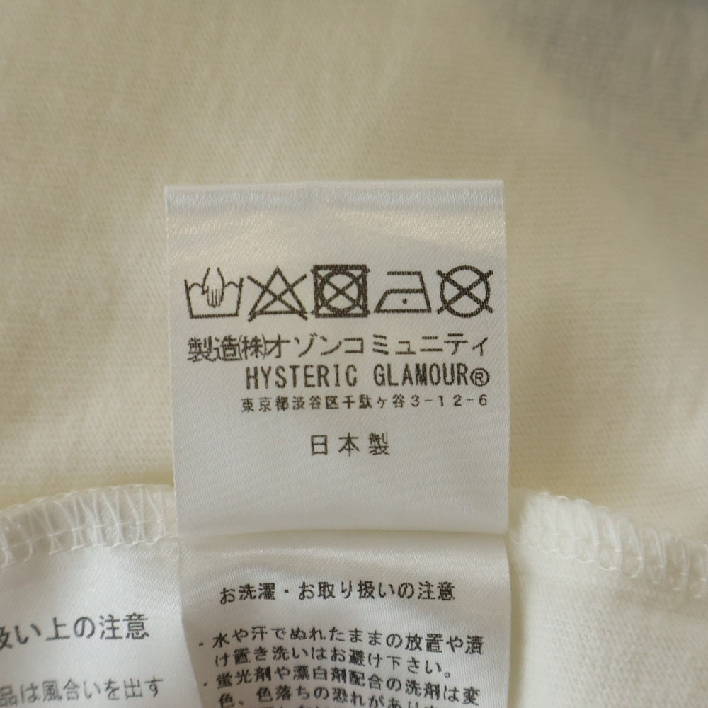 HYSTERIC GLAMOUR(ヒステリックグラマー) ×THE ROLLING STONES ザローリングストーンズ デザインロゴ 半袖Tシャツ カットソー ホワイト
