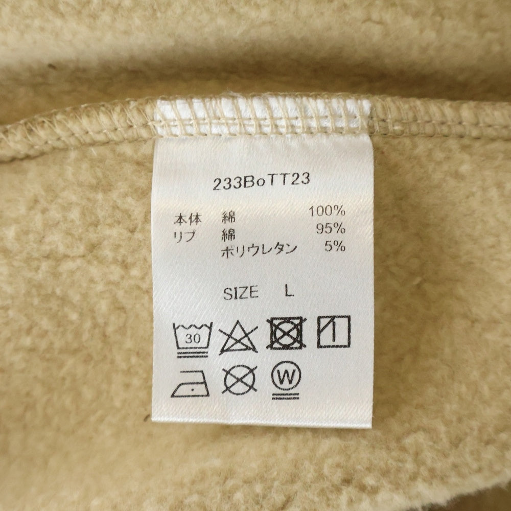 BoTT(ボット) Luxe Logo Crew 刺繍ロゴ スウェットクルーネックシャツ トレーナー ベージュ 233BoTT23