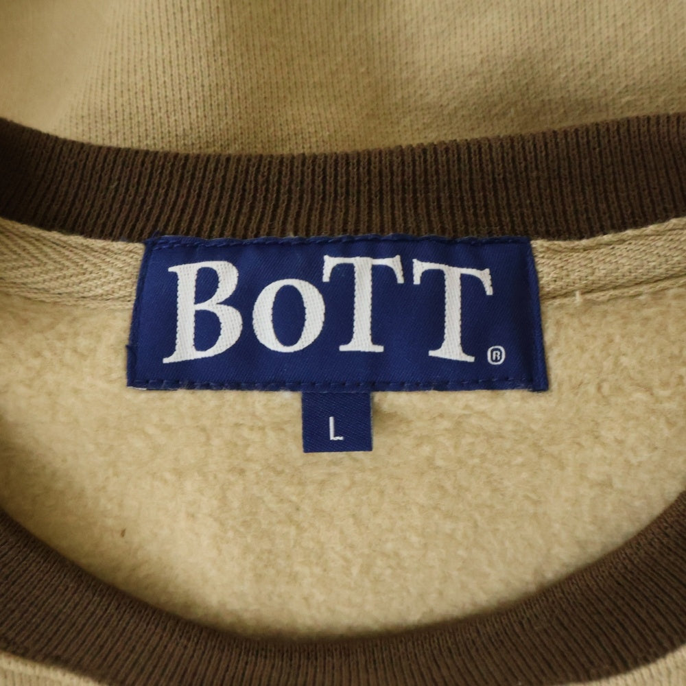 BoTT(ボット) Luxe Logo Crew 刺繍ロゴ スウェットクルーネックシャツ トレーナー ベージュ 233BoTT23