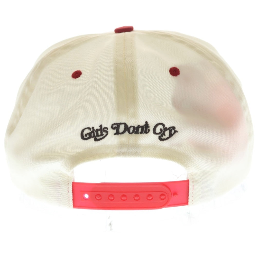 Girls Don't Cry(ガールズドントクライ) ×CHERRY LA Angel Hat チェリーロサンゼルス エンジェル刺繍 ベースボールキャップ 帽子 ホワイト/レッド