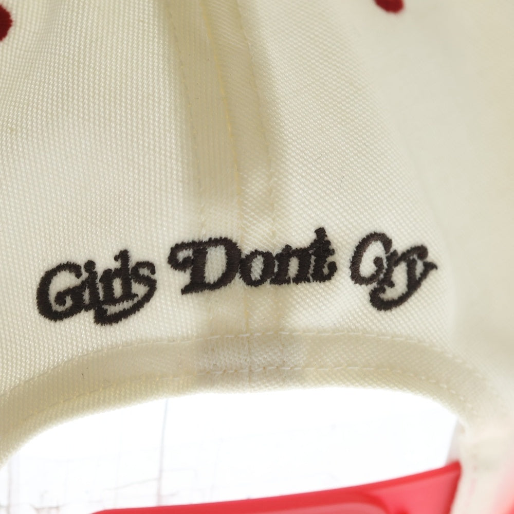 Girls Don't Cry(ガールズドントクライ) ×CHERRY LA Angel Hat チェリーロサンゼルス エンジェル刺繍 ベースボールキャップ 帽子 ホワイト/レッド