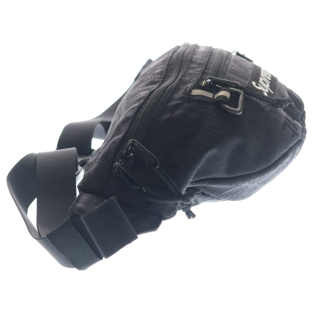 SUPREME(シュプリーム) 19SS Waist Bag 総柄デザイン ボックスロゴ ウエストバッグ ブラック