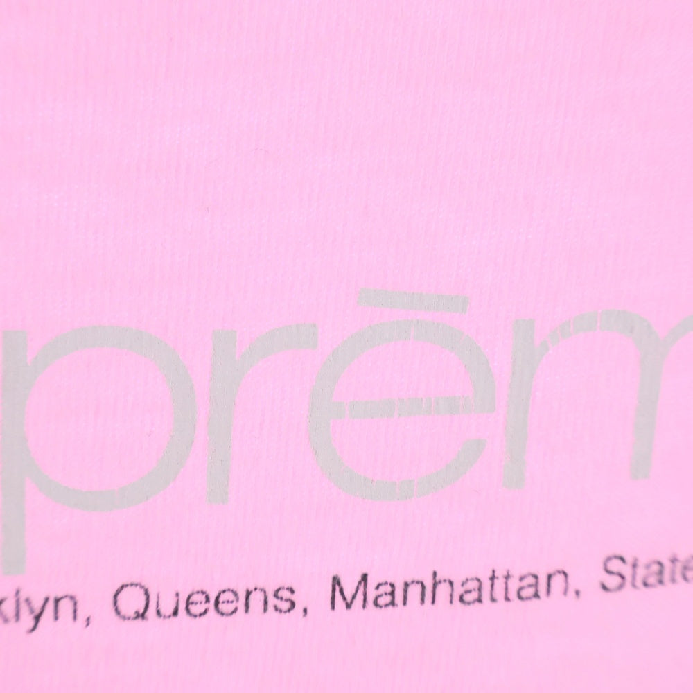SUPREME(シュプリーム) 21SS Five Boroughs Tee ファイブボロー プリントロゴ 半袖Tシャツ カットソー ピンク