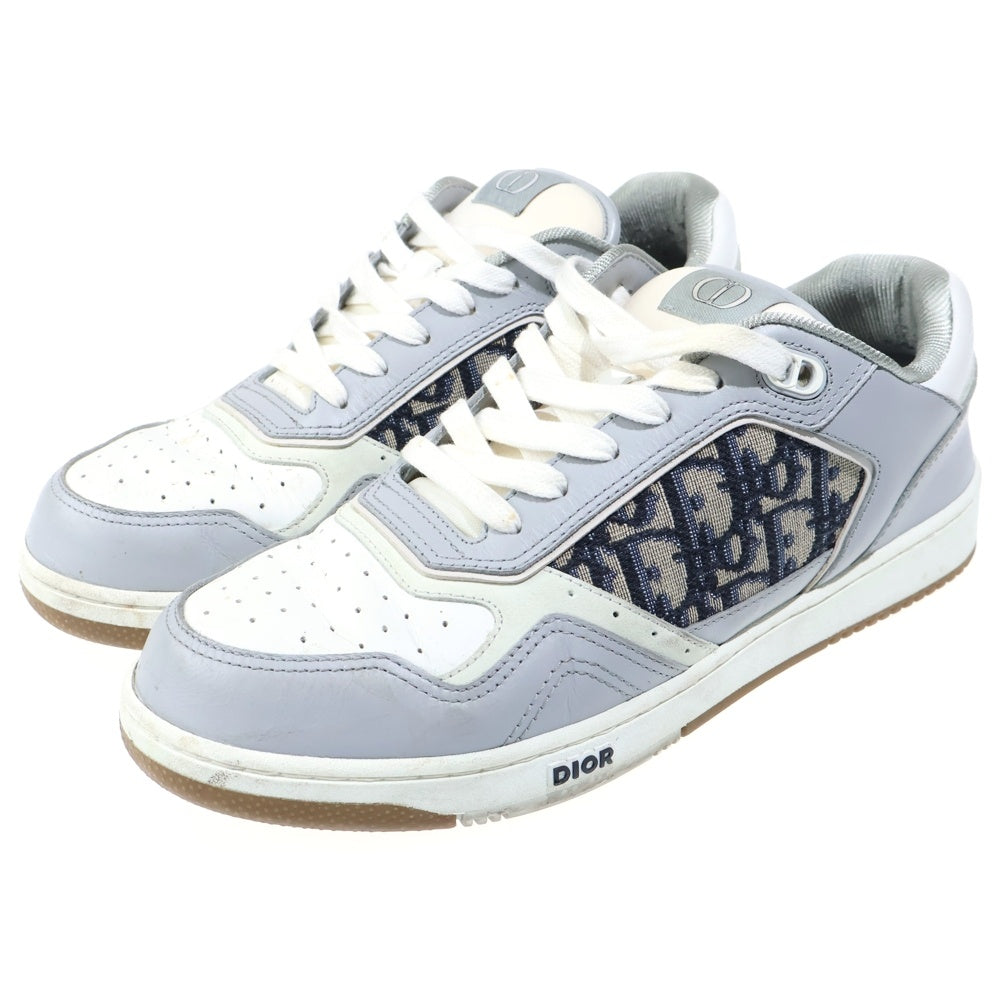 Christian Dior(クリスチャンディオール) B27 オブリーク レザー ローカットスニーカー グレー/ホワイト