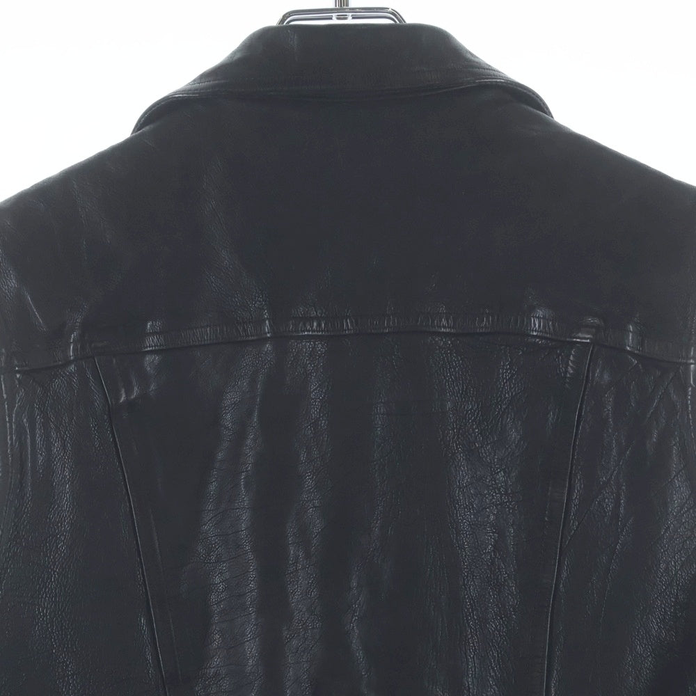 ISAMU KATAYAMA BACKLASH(イサムカタヤマバックラッシュ) カウレザー 製品染め ジップアップ 2ND TYPE レザーベスト ブラック