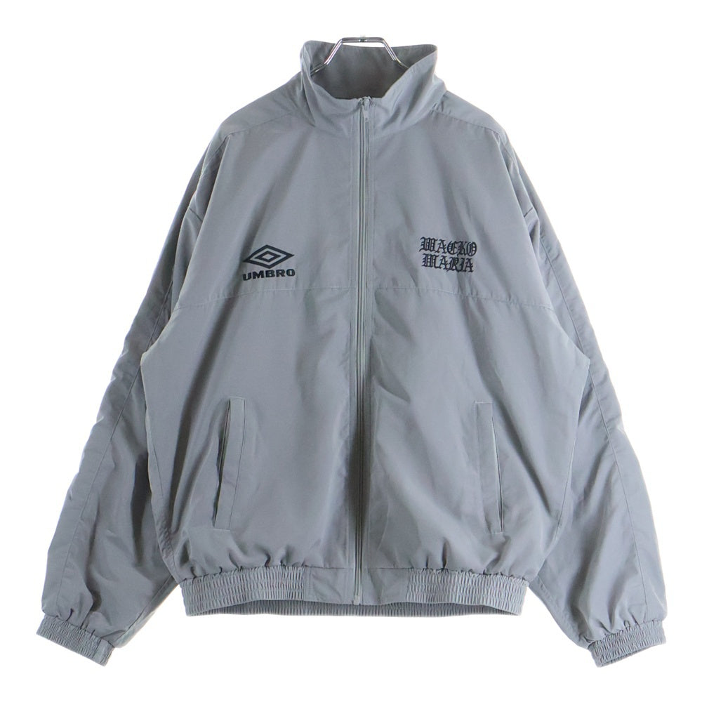 WACKO MARIA(ワコマリア) 26SS ×UMBRO TRACK JACKET TYPE-1 アンブロ ロゴ刺繍ナイロントラックジャケット グレー 26SS-WMO-UB01
