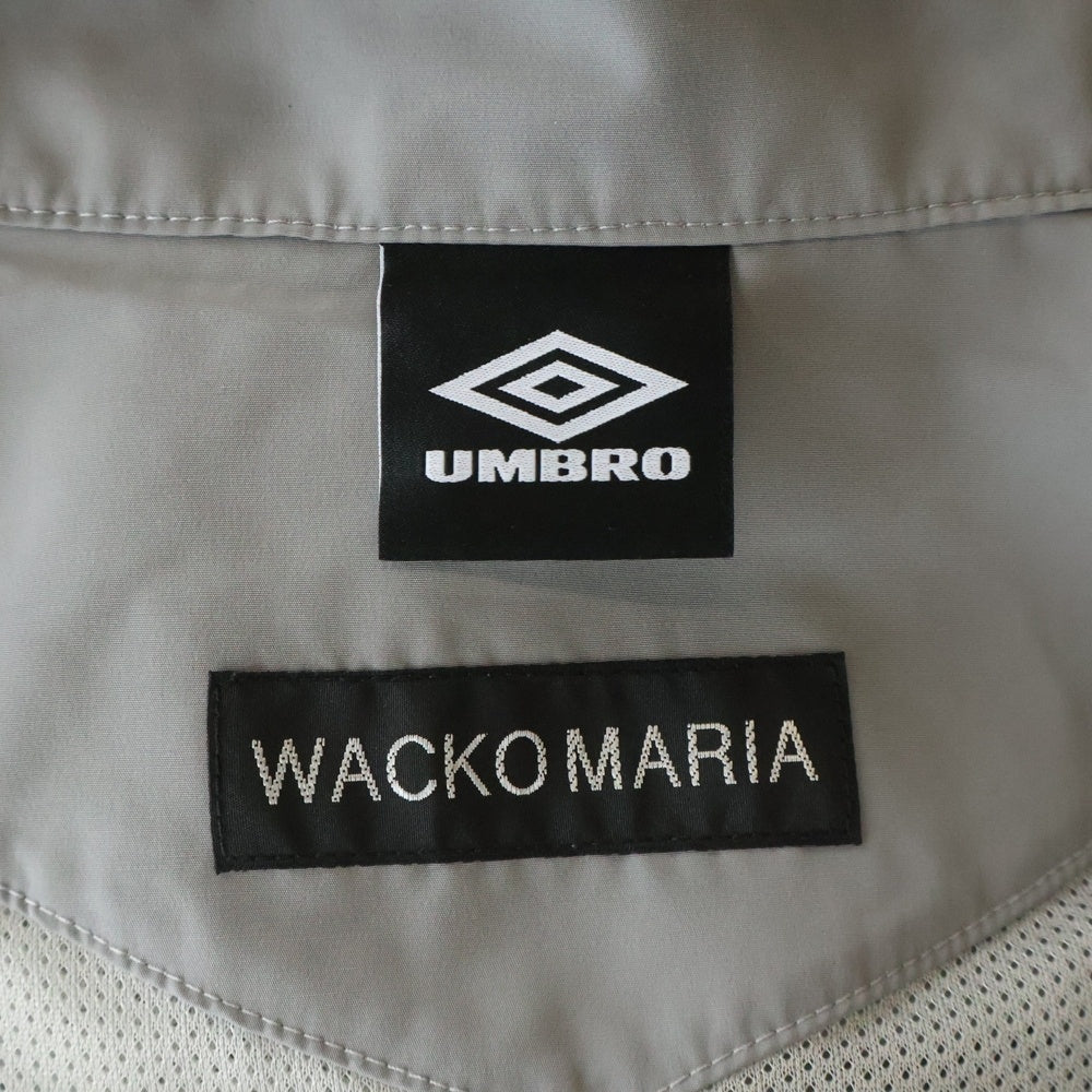 WACKO MARIA(ワコマリア) 26SS ×UMBRO TRACK JACKET TYPE-1 アンブロ ロゴ刺繍ナイロントラックジャケット グレー 26SS-WMO-UB01