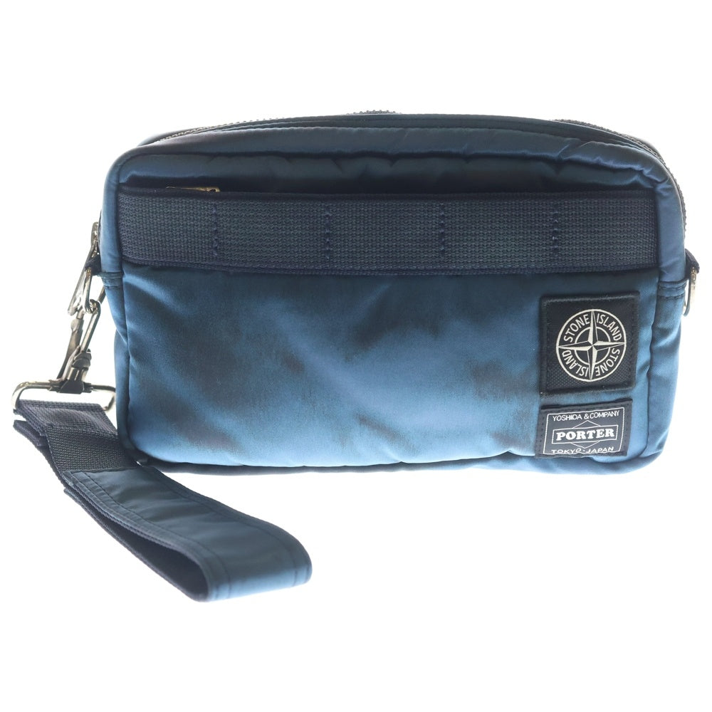 STONE ISLAND(ストーンアイランド) 25AW ×PORTER POUCH ポーター 吉田カバン ナイロンポーチ ハンドバッグ ブルー調 K2S259200005S00R7