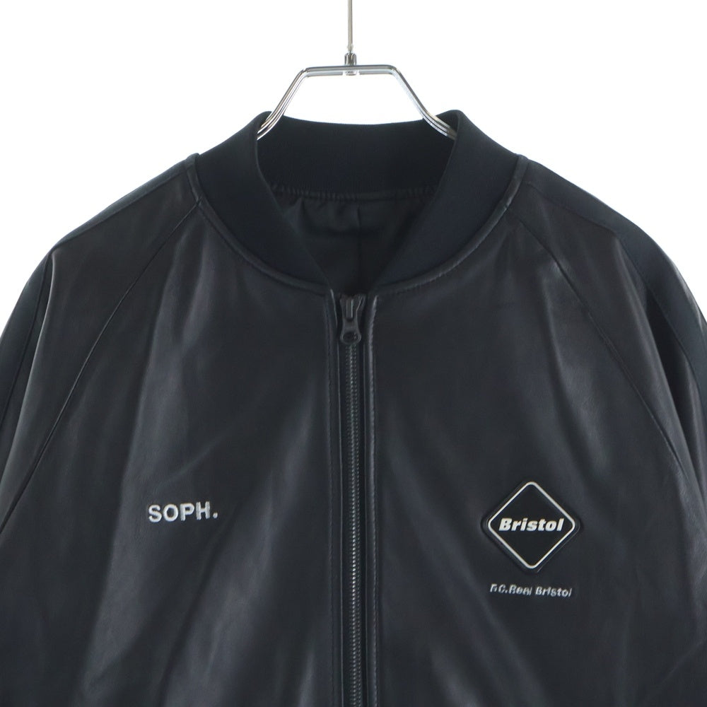 F.C.R.B./F.C.Real Bristol/FCRB(エフシーアールビー/エフシーレアルブリストル) 25AW LEATHER TRACK JACKET ラムレザー トラックジャケット ブラック FCRB-252079