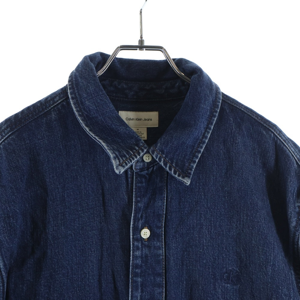 Calvin Klein(カルバンクライン) Dark Eclispe Tnd S/S Denim Boxy Shrt デニム 半袖シャツ インディゴ 4RB954G