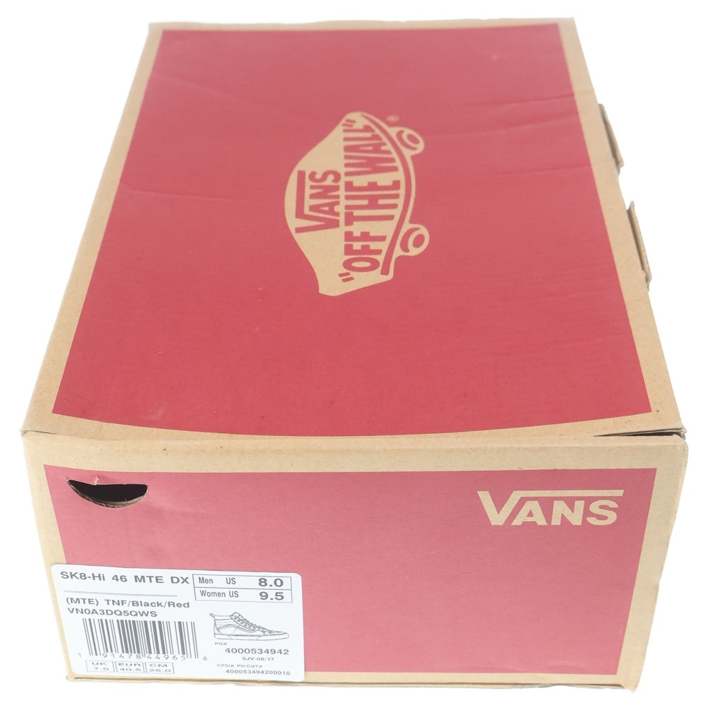 VANS(ヴァンズ) ×THE NORTH FACE SK8-HI 46 MTE DX VN0A3DQ5QWS ザノースフェイス ハイカットスニーカー ブラック/レッド US8/26cm