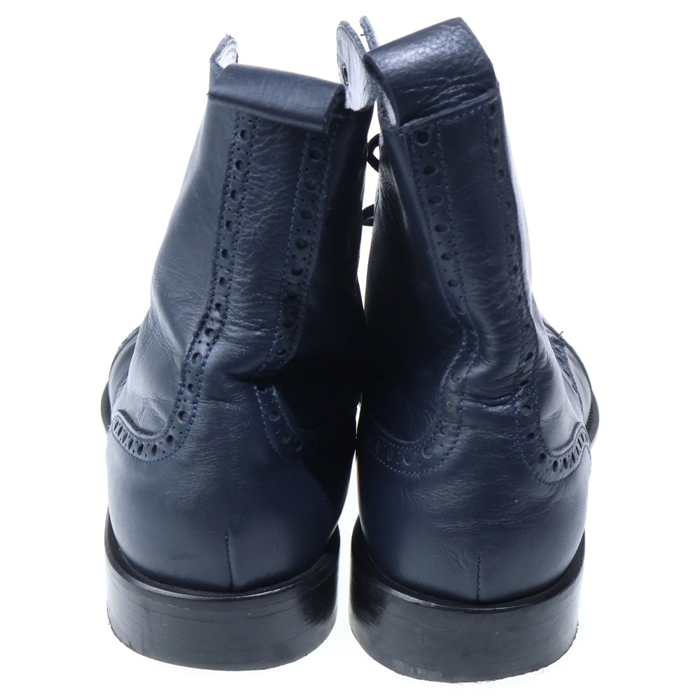 DOLCE & GABBANA(ドルチェアンドガッバーナ) ウィングチップ レザーレースアップシューズ ブーツ ネイビー 42