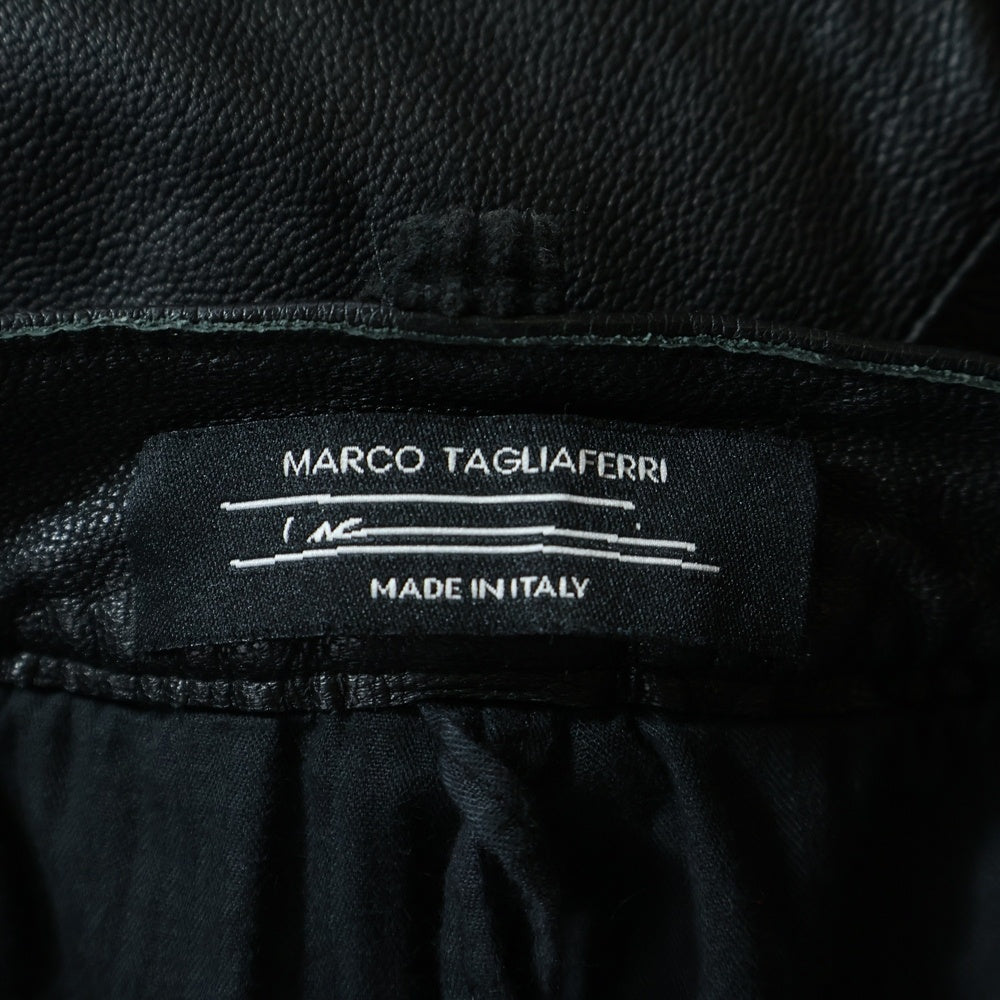 NO BRAND(ノーブランド) MARCO TAGLIAFERRI マルコタリアフェリ レザー コーデュロイ カーゴ マルチポケットパンツ ブラック