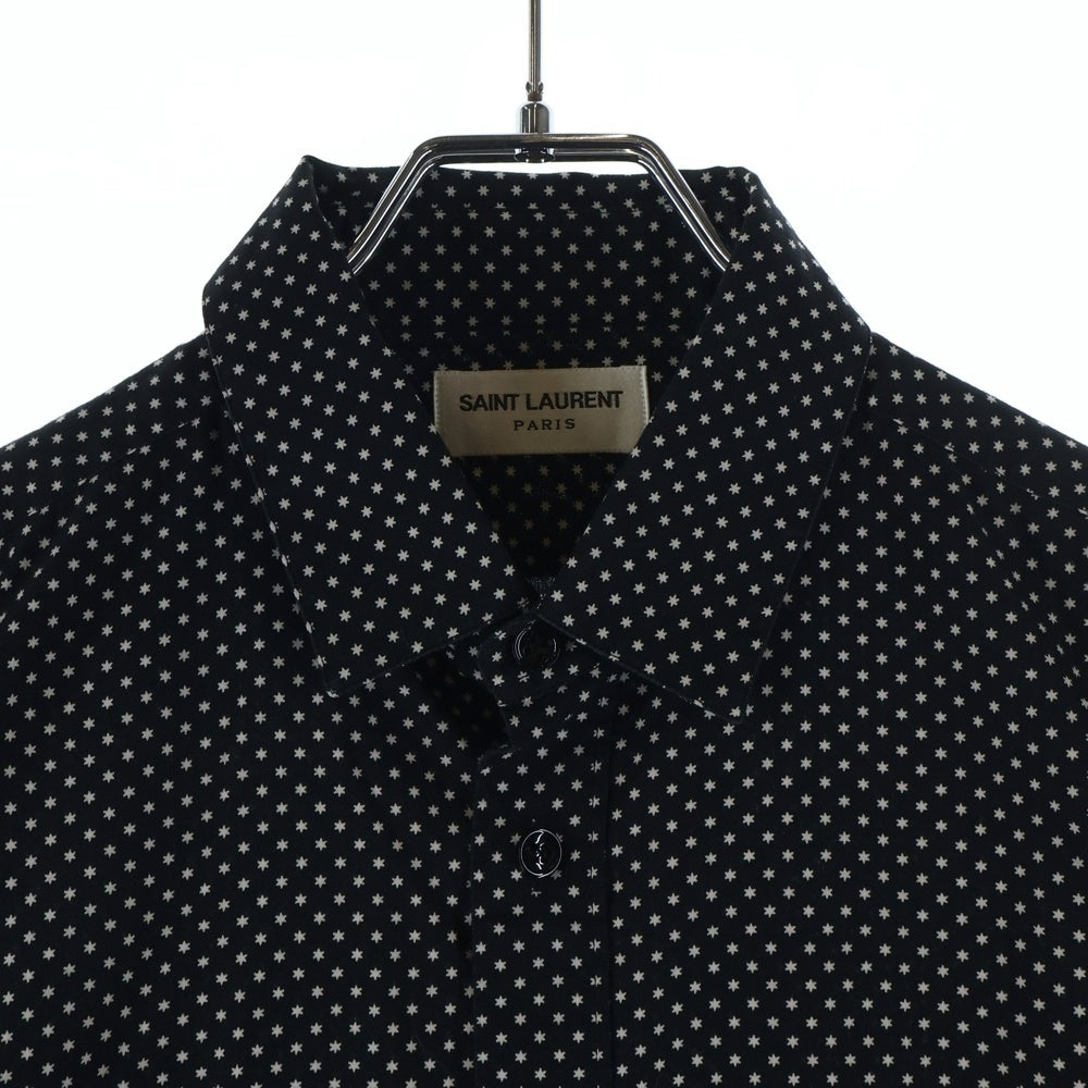 SAINT LAURENT PARIS(サンローランパリ) 15SS スター シルク 長袖シャツ ブラック 376916 Y729H