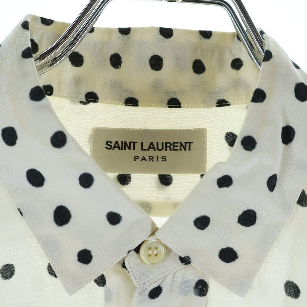 SAINT LAURENT PARIS(サンローランパリ) 16AW ポルカドット レーヨン 長袖シャツ ホワイト 467311 Y345Q
