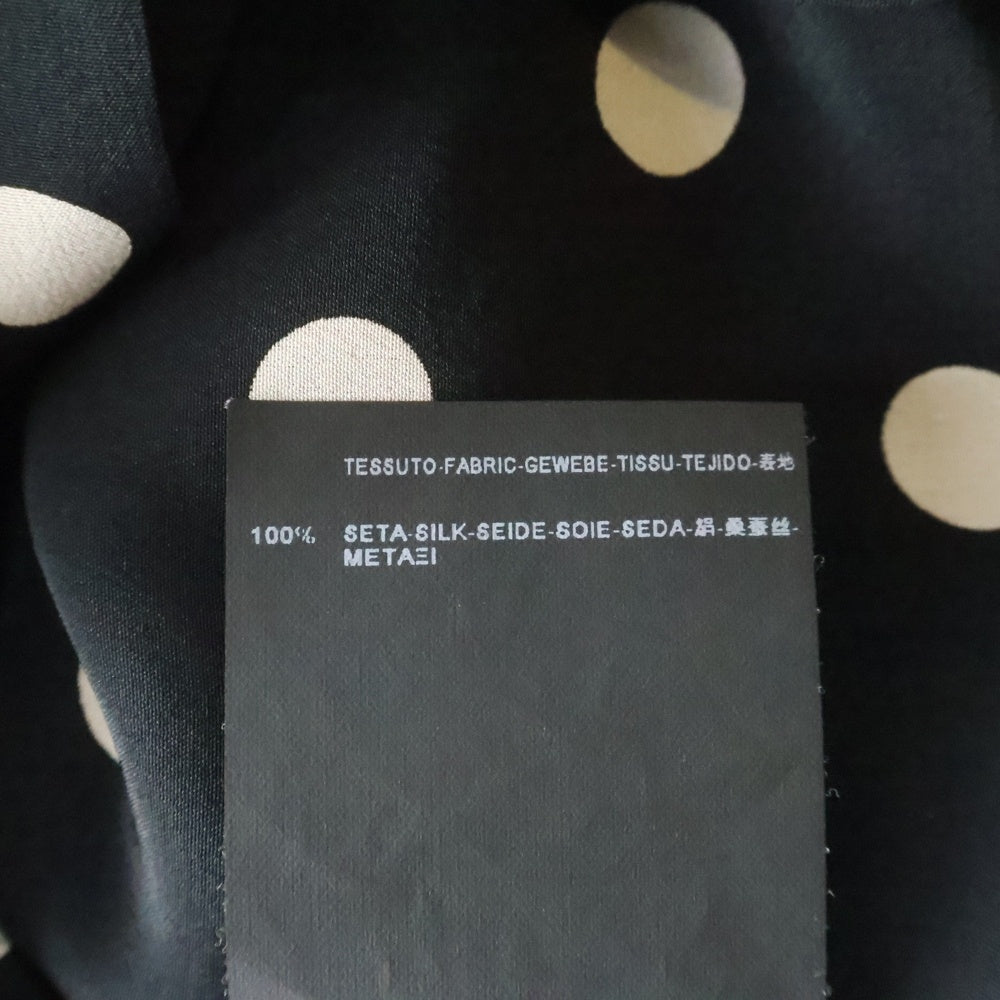 SAINT LAURENT PARIS(サンローランパリ) 16SS ポルカドット シルク 長袖シャツ ブラック 376916 Y779J