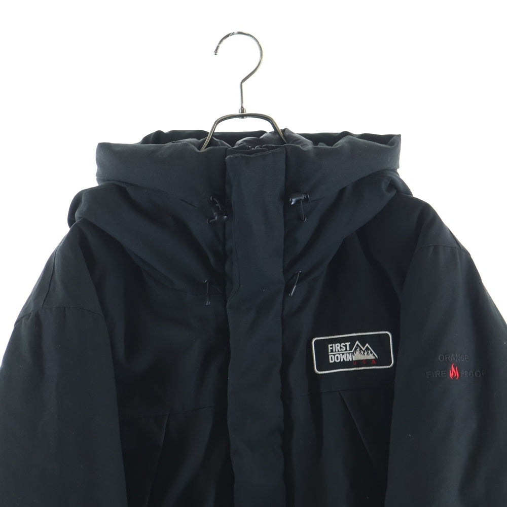 FIRST DOWN(ファーストダウン) ×FREAK'S STORE ORANGE FIRE PROOF ファーストダウン別注 パネルショート ダウンジャケット ブラック 213-1504